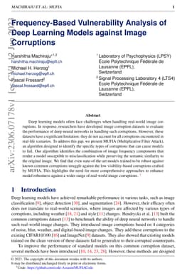 Frequency-Based Vulnerability Analysis of Deep Learning Models against
  Image Corruptions
