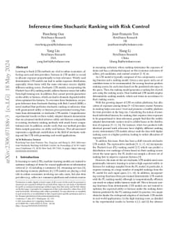 Inference-time Stochastic Ranking with Risk Control