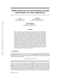 AROID: Improving Adversarial Robustness through Online Instance-wise
  Data Augmentation