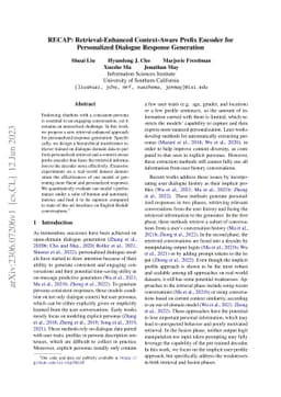 RECAP: Retrieval-Enhanced Context-Aware Prefix Encoder for Personalized
  Dialogue Response Generation