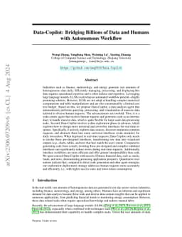 Data-Copilot: Bridging Billions of Data and Humans with Autonomous
  Workflow