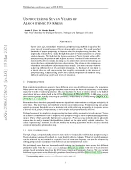 Unprocessing Seven Years of Algorithmic Fairness