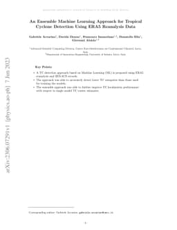 An Ensemble Machine Learning Approach for Tropical Cyclone Detection
  Using ERA5 Reanalysis Data