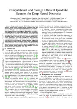 Computational and Storage Efficient Quadratic Neurons for Deep Neural
  Networks