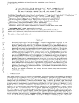 A Comprehensive Survey on Applications of Transformers for Deep Learning
  Tasks