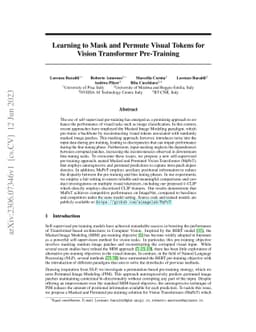 Learning to Mask and Permute Visual Tokens for Vision Transformer Pre-Training