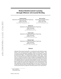 Robust Reinforcement Learning through Efficient Adversarial Herding