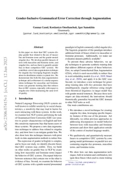 Gender-Inclusive Grammatical Error Correction through Augmentation