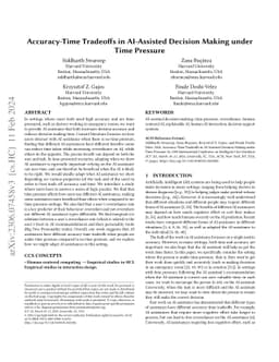 Accuracy-Time Tradeoffs in AI-Assisted Decision Making under Time
  Pressure