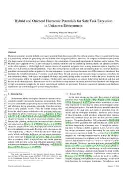 Hybrid and Oriented Harmonic Potentials for Safe Task Execution in
  Unknown Environment