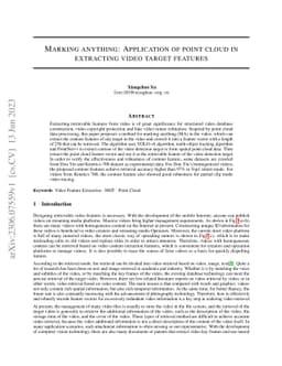 Marking anything: application of point cloud in extracting video target
  features