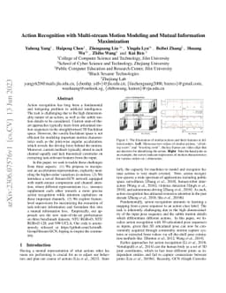 Action Recognition with Multi-stream Motion Modeling and Mutual
  Information Maximization