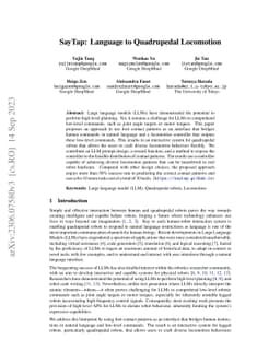SayTap: Language to Quadrupedal Locomotion
