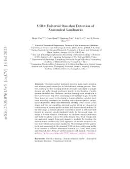 UOD: Universal One-shot Detection of Anatomical Landmarks