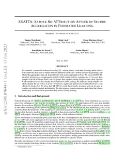 SRATTA : Sample Re-ATTribution Attack of Secure Aggregation in Federated
  Learning