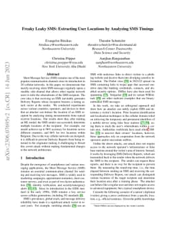 Freaky Leaky SMS: Extracting User Locations by Analyzing SMS Timings