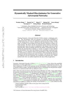 Dynamically Masked Discriminator for Generative Adversarial Networks