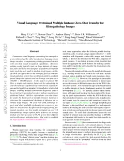 Visual Language Pretrained Multiple Instance Zero-Shot Transfer for
  Histopathology Images