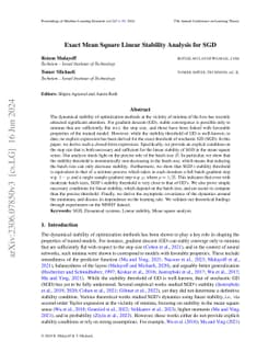 Exact Mean Square Linear Stability Analysis for SGD