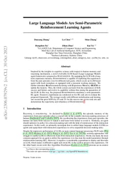 Large Language Models Are Semi-Parametric Reinforcement Learning Agents