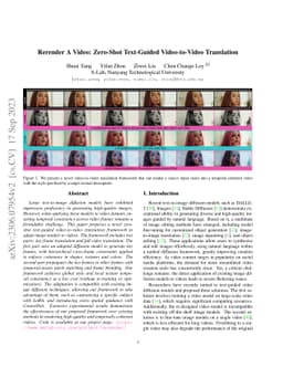 Rerender A Video: Zero-Shot Text-Guided Video-to-Video Translation