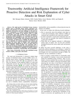 Trustworthy Artificial Intelligence Framework for Proactive Detection
  and Risk Explanation of Cyber Attacks in Smart Grid
