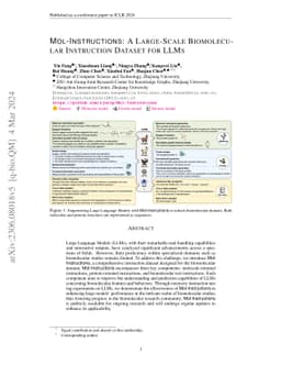 Mol-Instructions: A Large-Scale Biomolecular Instruction Dataset for
  Large Language Models