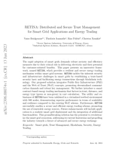 RETINA: Distributed and Secure Trust Management for Smart Grid
  Applications and Energy Trading