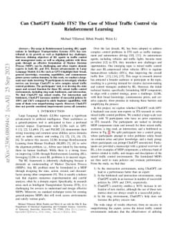 Can ChatGPT Enable ITS? The Case of Mixed Traffic Control via
  Reinforcement Learning