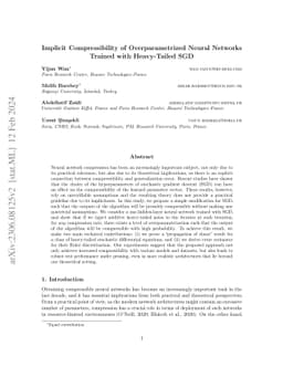 Implicit Compressibility of Overparametrized Neural Networks Trained
  with Heavy-Tailed SGD