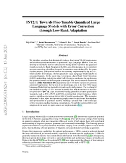 INT2.1: Towards Fine-Tunable Quantized Large Language Models with Error
  Correction through Low-Rank Adaptation