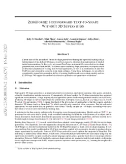 ZeroForge: Feedforward Text-to-Shape Without 3D Supervision