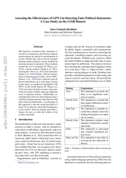 Assessing the Effectiveness of GPT-3 in Detecting False Political
  Statements: A Case Study on the LIAR Dataset