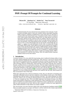 POP: Prompt Of Prompts for Continual Learning
