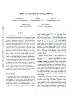 GBSD: Generative Bokeh with Stage Diffusion