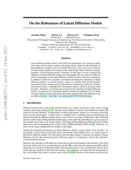 On the Robustness of Latent Diffusion Models