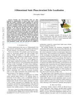 3-Dimensional Sonic Phase-invariant Echo Localization