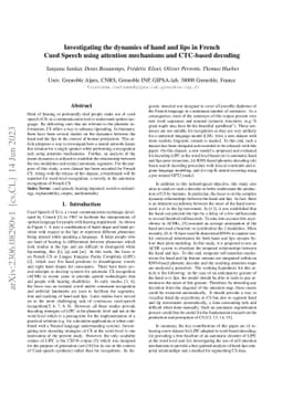 Investigating the dynamics of hand and lips in French Cued Speech using
  attention mechanisms and CTC-based decoding