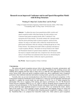 Research on an improved Conformer end-to-end Speech Recognition Model
  with R-Drop Structure