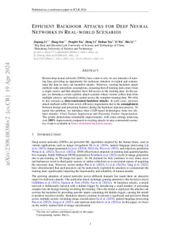 Efficient Backdoor Attacks for Deep Neural Networks in Real-world
  Scenarios