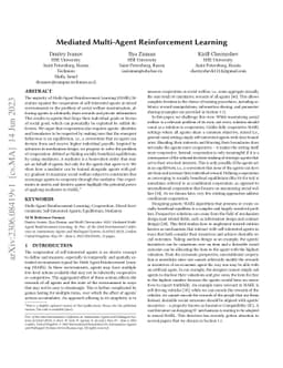 Mediated Multi-Agent Reinforcement Learning