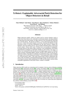 X-Detect: Explainable Adversarial Patch Detection for Object Detectors
  in Retail
