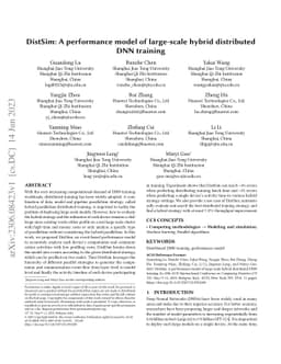 DistSim: A performance model of large-scale hybrid distributed DNN
  training