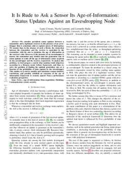 It Is Rude to Ask a Sensor Its Age-of-Information: Status Updates
  Against an Eavesdropping Node