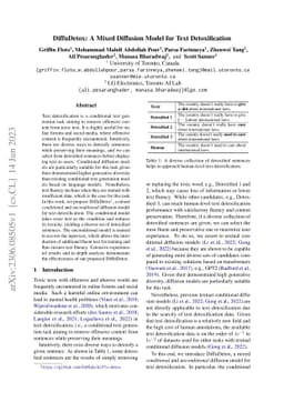 DiffuDetox: A Mixed Diffusion Model for Text Detoxification