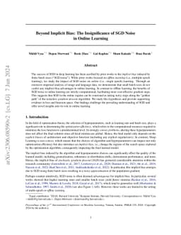 Beyond Implicit Bias: The Insignificance of SGD Noise in Online Learning