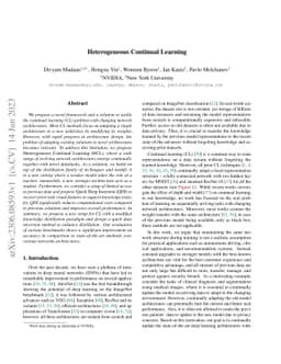 Heterogeneous Continual Learning