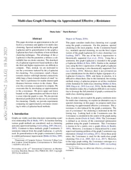 Multi-class Graph Clustering via Approximated Effective $p$-Resistance
