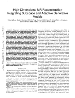 High-Dimensional MR Reconstruction Integrating Subspace and Adaptive
  Generative Models