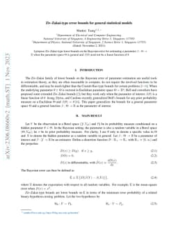Ziv-Zakai-type error bounds for general statistical models